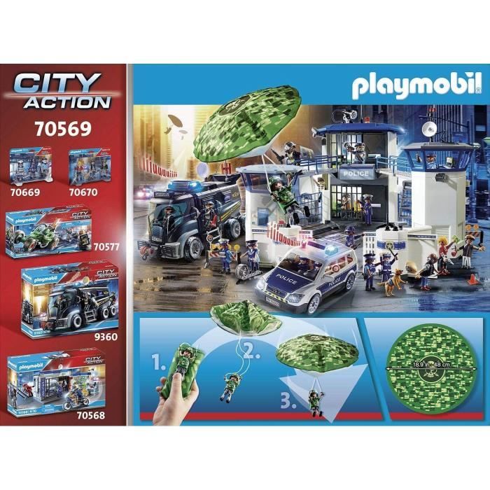 PLAYMOBIL - 70569 - Elicottero della polizia e paracadutista
