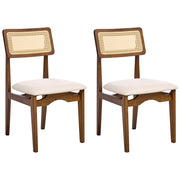 Set di 2 sedie da pranzo marrone sedute imbottite nere sedute imbottite in poliestere struttura in legno laccata