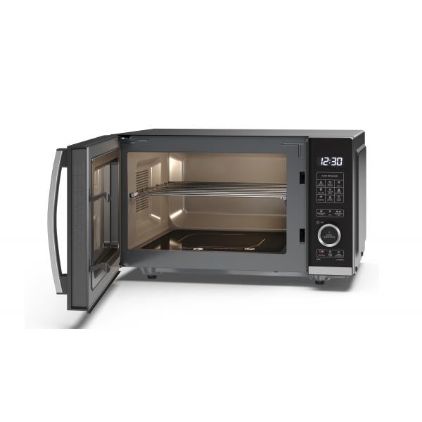 SHARP YC-QG204AE-B - FORNO A MICROONDE 20L - FLATBED - 800W - CONTROLLO DIGITALE - 11 LIVELLI DI POTENZA - BLACK/SILVER