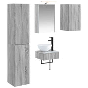 Set di mobili per il bagno 5 pcs Sonoma grigio 3407252
