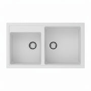 Lavello 86 cm da incasso in sintetico effetto granito due vasche - Bianco