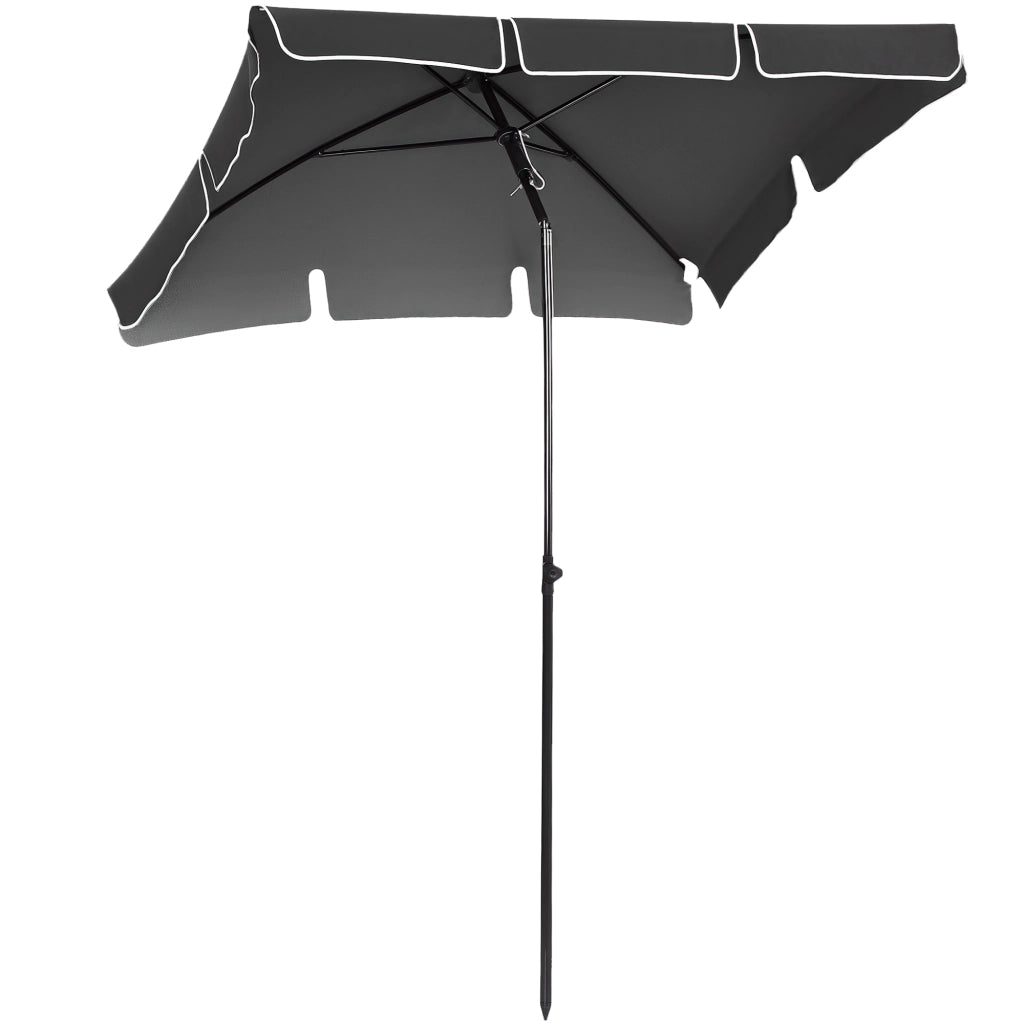 Ombrellone da Giardino Rettangolare 2x1.3 m ¨C zephmum ¨C Grigio e Nero, Alluminio