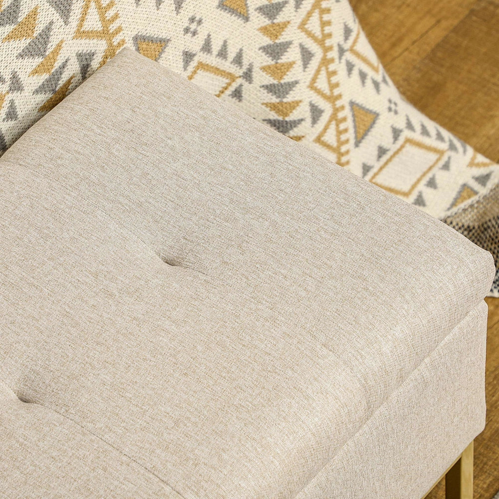 Sgabello con Cassetto ¨C Zephmum ¨C Beige Lino 110x44x48 cm