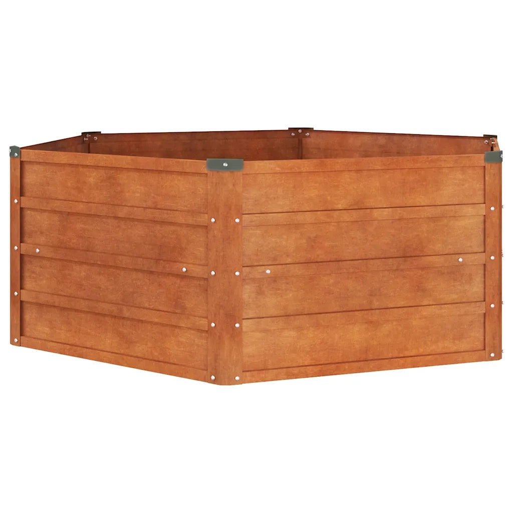 Letto Rialzato da Giardino Ruggine 129x129x45 cm Acciaio Corten 151946
