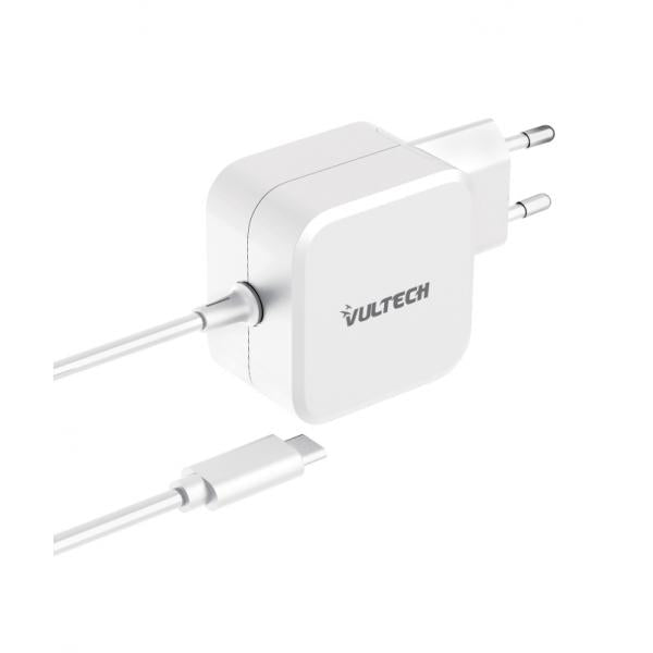 VULTECH AU-67WTC - ALIMENTATORE UNIVERSALE PER NOTEBOOK E SMARTPHONE CON CONNETTORE TYPE-C TECNOLOGIA GAN E FUNZIONE PPS