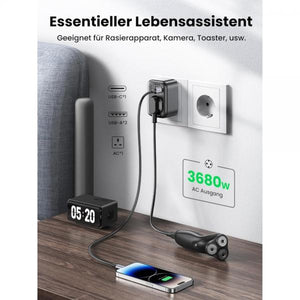 UGREEN Caricatore USB da muro 30W Diginest- GaN- 1x Type-C- 2xUSB3- 1x Schuko- Black