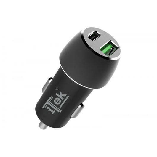 Caricabatteria per auto da 42W- 6A(2x3A) con 2 porte: PD+QC3.0- Smart IC