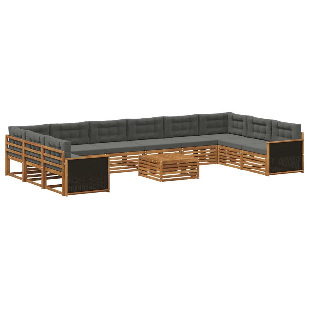 Set divani con cuscino 11 pcs Legno di Acacia Massello