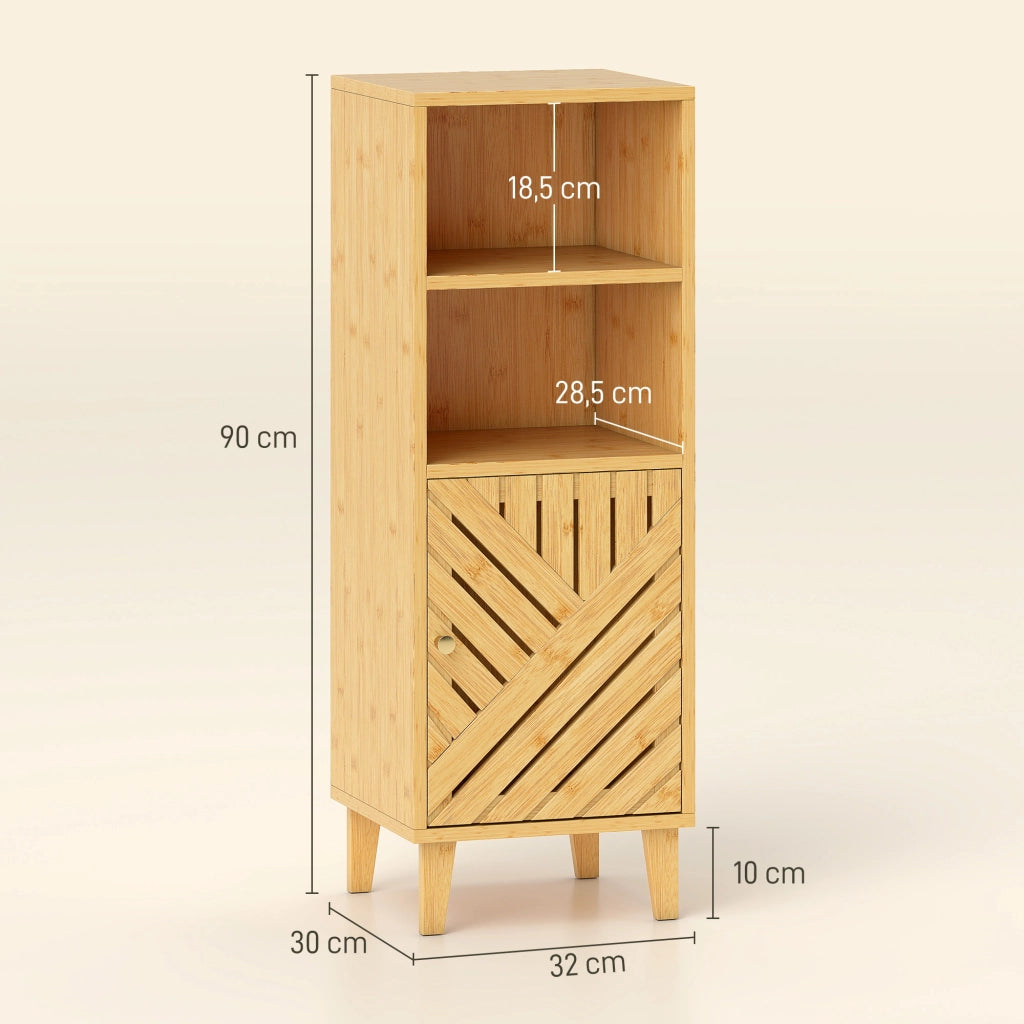 Mobile da bagno ¨C zephmum ¨C effetto legno naturale 32x30x90 cm