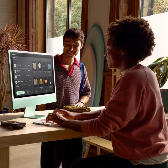 Apple iMac 24 schermo retina da 4,5K SSD da 256 GB 16 GB di RAM Chip M4 CPU a 10 core GPU a 10 core Blu (2024)