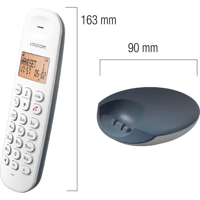 Telefono fisso cordless - LOGICOM - DECT ILOA 150 SOLO - Ardesia - Senza segreteria telefonica