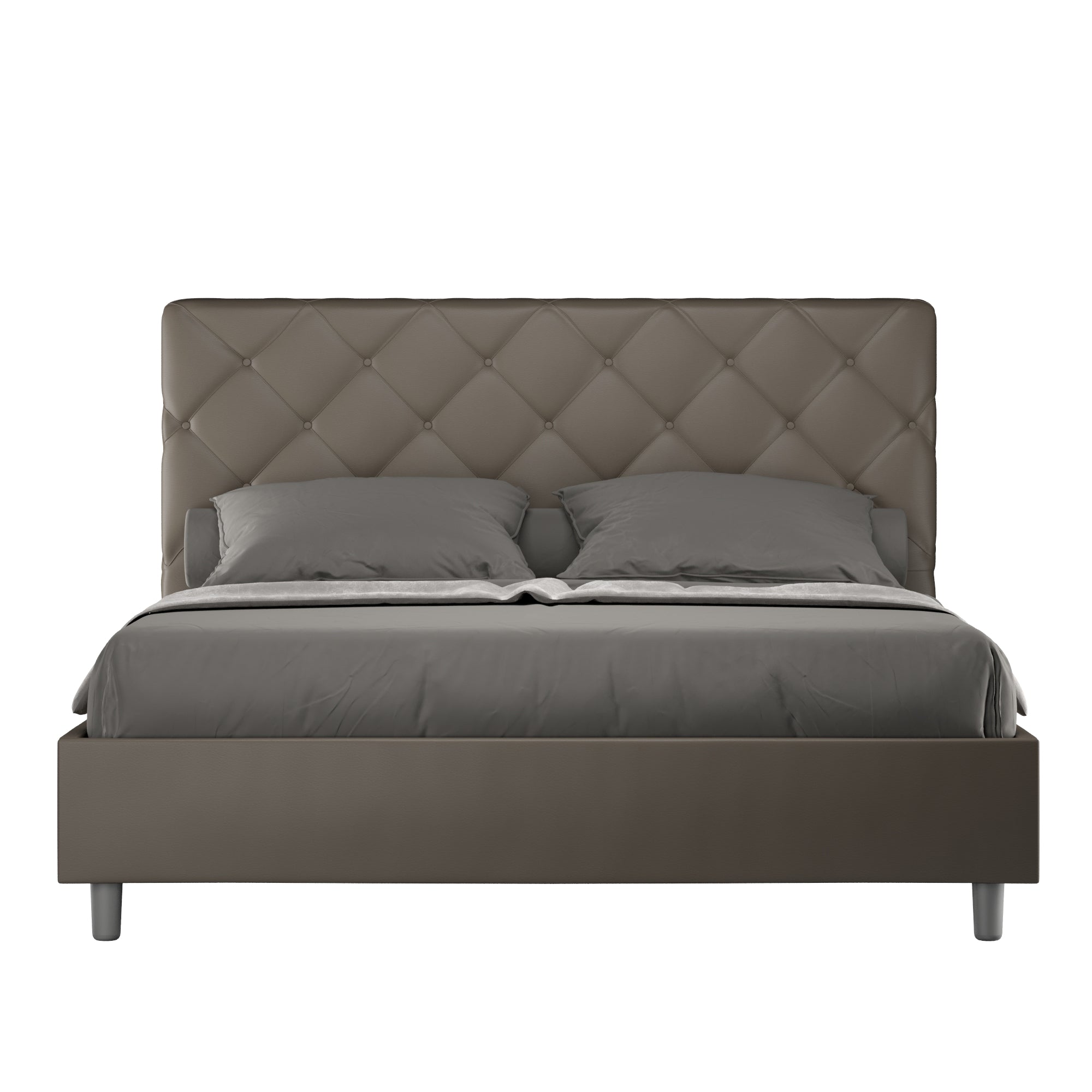 Letto Matrimoniale Large 170x190 cm con Rete Priya Cappuccino