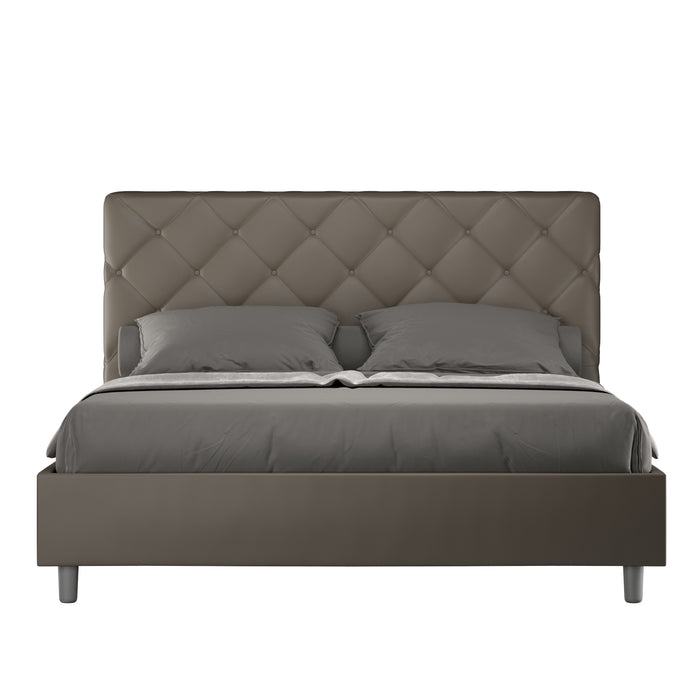 Letto Matrimoniale Large 170x190 cm con Rete Priya Cappuccino