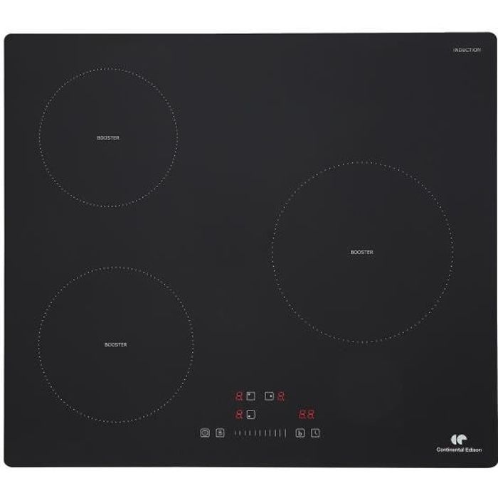 Tavola di induzione 3 Fochi Continental Edison - 3 timer - 3 booster - nero