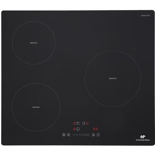 Tavola di induzione 3 Fochi Continental Edison - 3 timer - 3 booster - nero