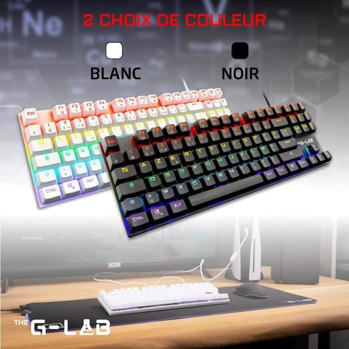 Tastiera giocatore - The G -lab - keyz -mercury -w/fr - meccanica - tkl - bianco
