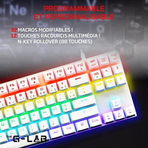 Tastiera giocatore - The G -lab - keyz -mercury -w/fr - meccanica - tkl - bianco