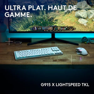 Tastiera da gioco - wireless - Logitech G - G915 TKL X - Interruttore tattile - AZERTY - Bianca