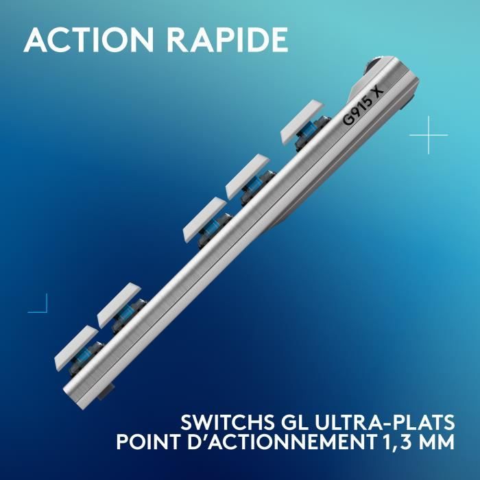 Tastiera da gioco - wireless - Logitech G - G915 TKL X - Interruttore tattile - AZERTY - Bianca