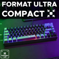 Tastiera da gioco - THE G-LAB - KEYZ-HYDRO-BKG/FR - Membrana 60% 2 colori Tasti neri + grigi