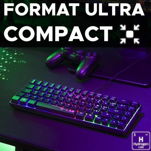 Tastiera da gioco - THE G-LAB - KEYZ-HYDROGEN/FR - Membrana nera al 60%.