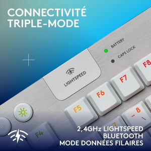 Tastiera da gioco - wireless - Logitech G - G915 TKL X - Interruttore tattile - AZERTY - Bianca