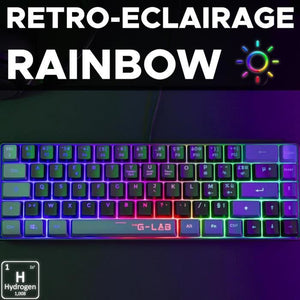Tastiera da gioco - THE G-LAB - KEYZ-HYDRO-BKG/FR - Membrana 60% 2 colori Tasti neri + grigi