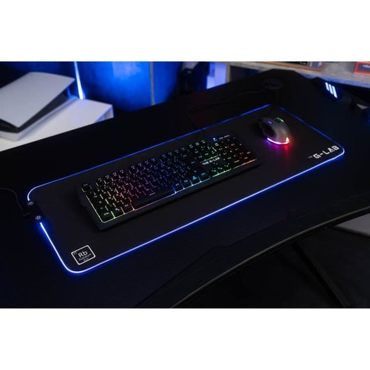 Tappetino per mouse RGB - THE G-LAB - PAD-RUBIDIUM - XXL - 800x300x3mm - Porta USB