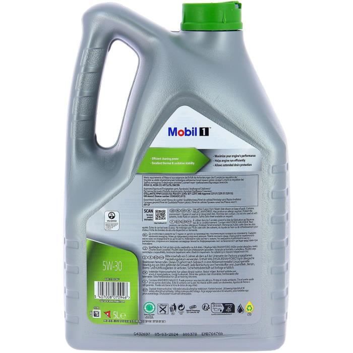 Tanica olio motore - MOBIL1 - 5W30 ESP Formula P - 5 L - 4 stagioni