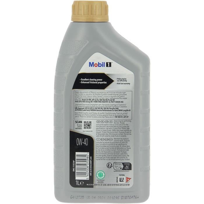 Tanica olio motore - MOBIL1 - 0W-40 FS - 1 L - 4 stagioni