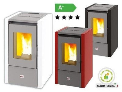 STUFE STUFA A PELLET QUEEN 6 POTENZA Kw/h 6,2 Kw DIMENSIONI CM.43x43xH77