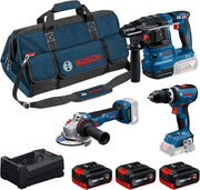 Bosch PRO 18V System Combo Kit: GSB 18V-65, GBH 18V-22, GWS 18V-11, 3 batterie GBA 5.0Ah, GAL 12V/18V-80, M-BAG