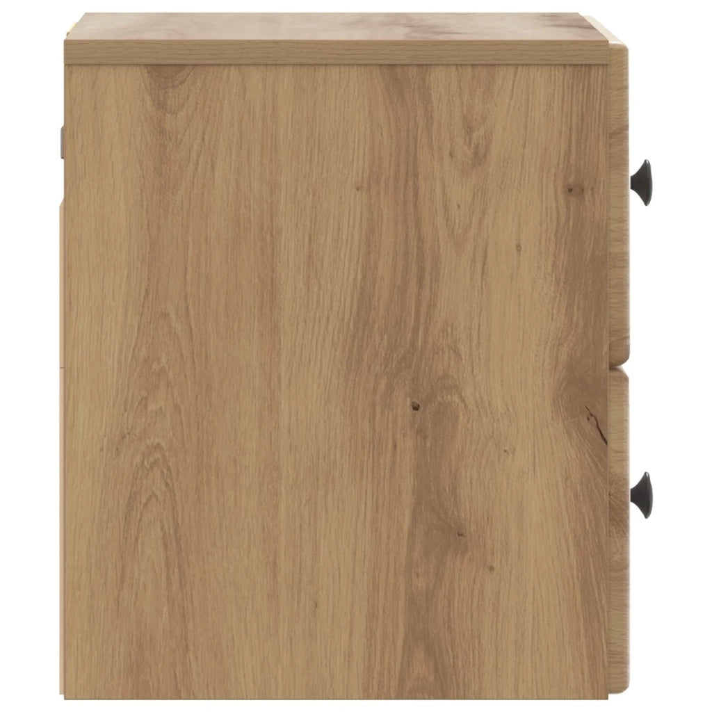 Mobiletto da notte a muro con cassetto 2 pcs Rovere Artigianale 899164