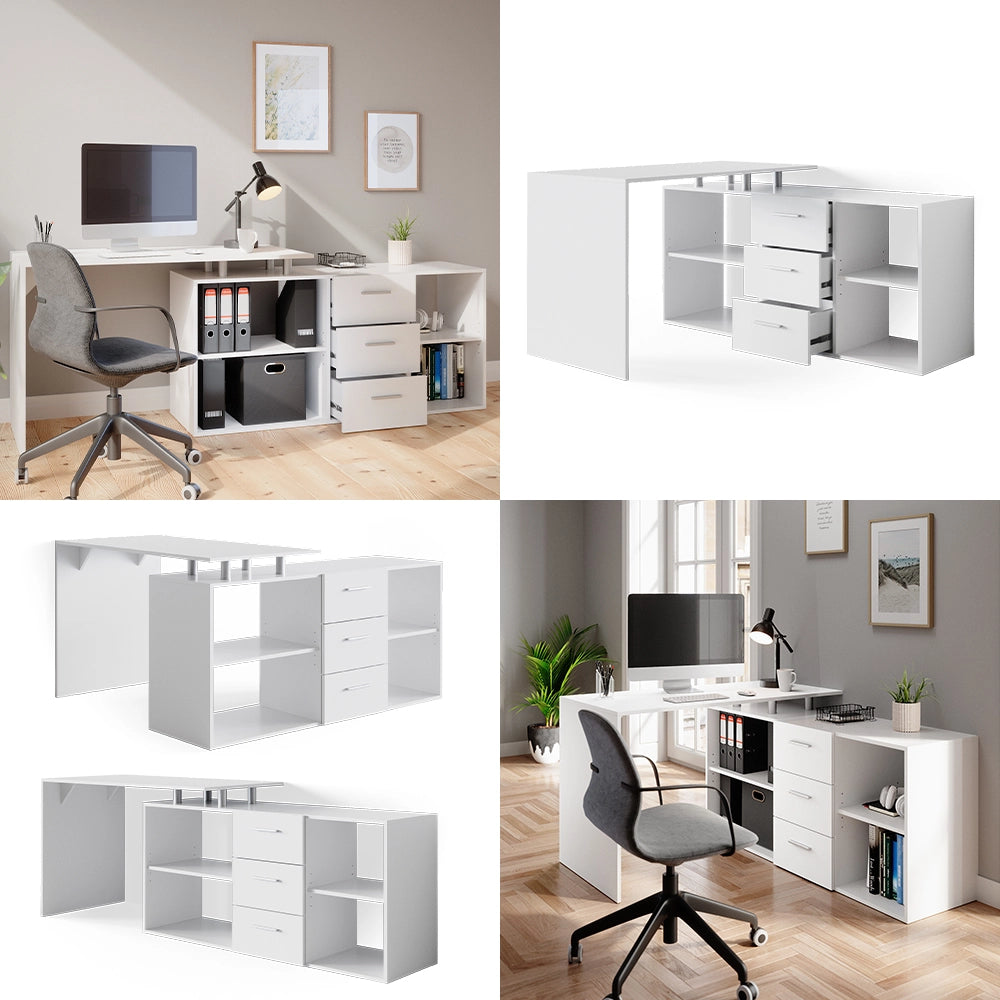 Vicco Scrivania angolare Bianco 215 x 60 cm