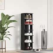 Scarpiera Rovere Rovere Nero 25x27x102 cm in Legno Multistrato 862066