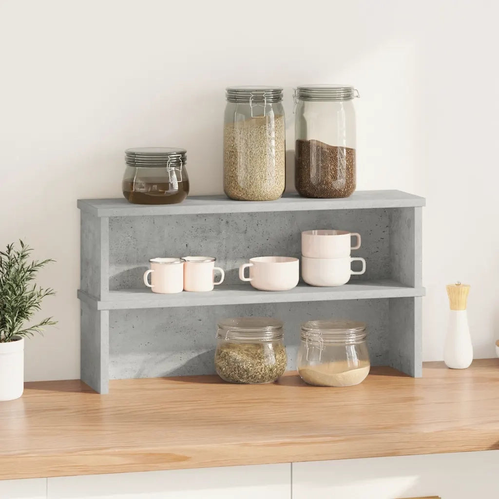 Scaffali da Cucina Impilabili 2 pz Grigio Cemento 50x15x16 cm CFW3103302