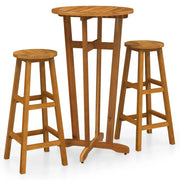Set da Bar 3 pz | Set Salotto da Giardino in Legno Massello di Acacia