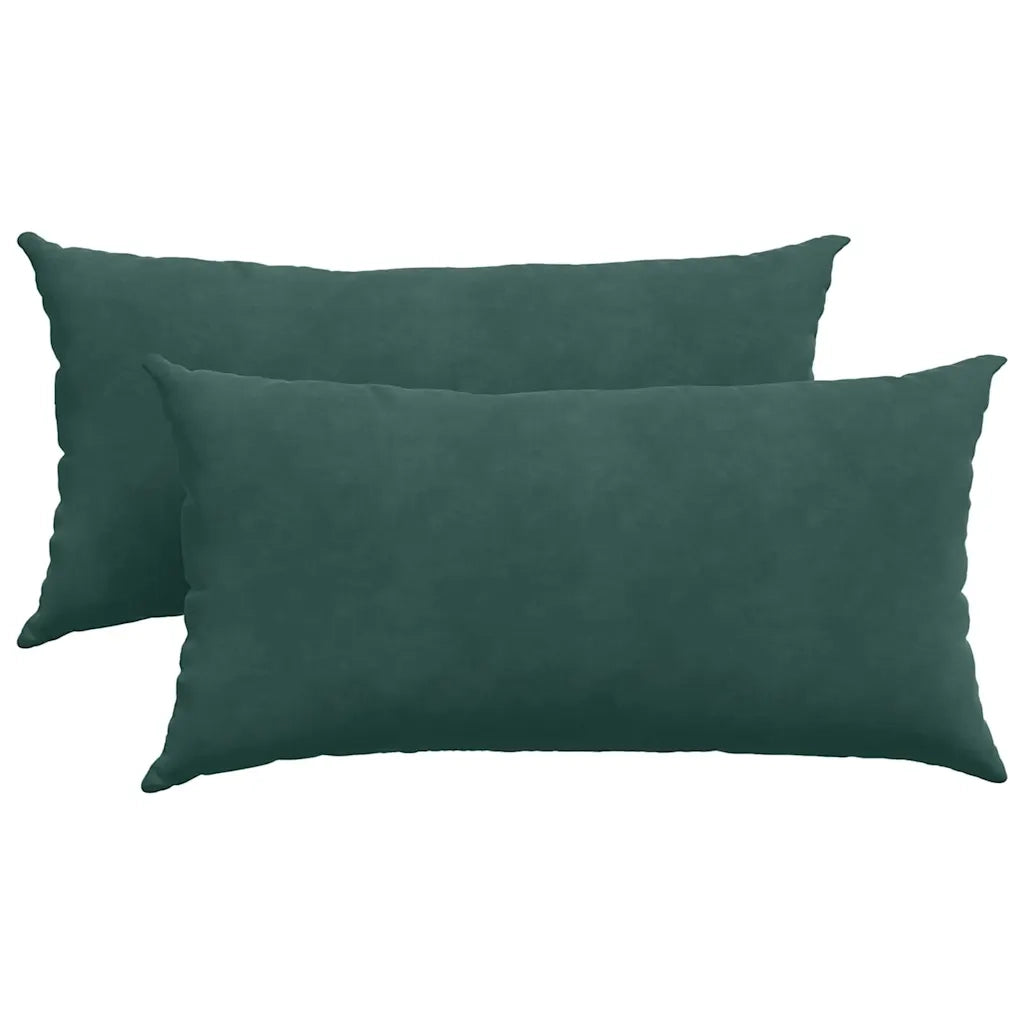 Cuscini da Divano 2 pcs Verde Scuro 80 x 40 cm Tessuto in Cords