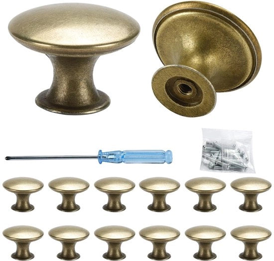 12 pezzi di viti di chiusura vintage in stile messinese, maniglie rotonde in messinese antico