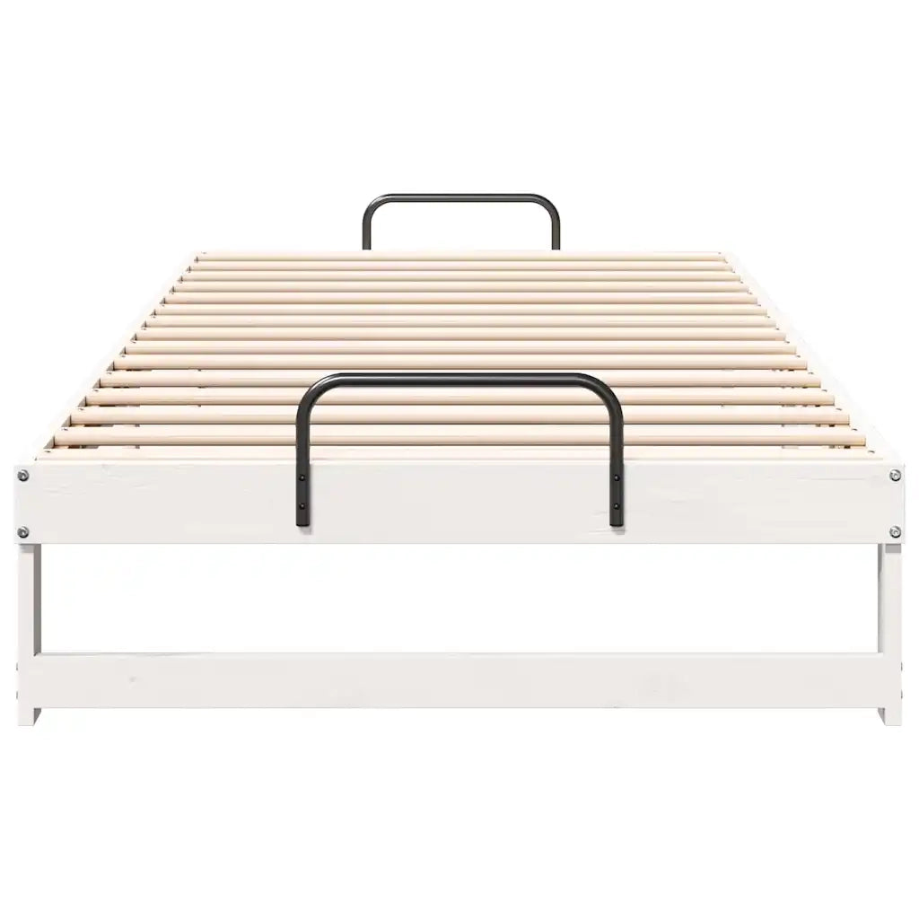 Struttura del letto Bianco 100 x 200 cm Pino massello 873143