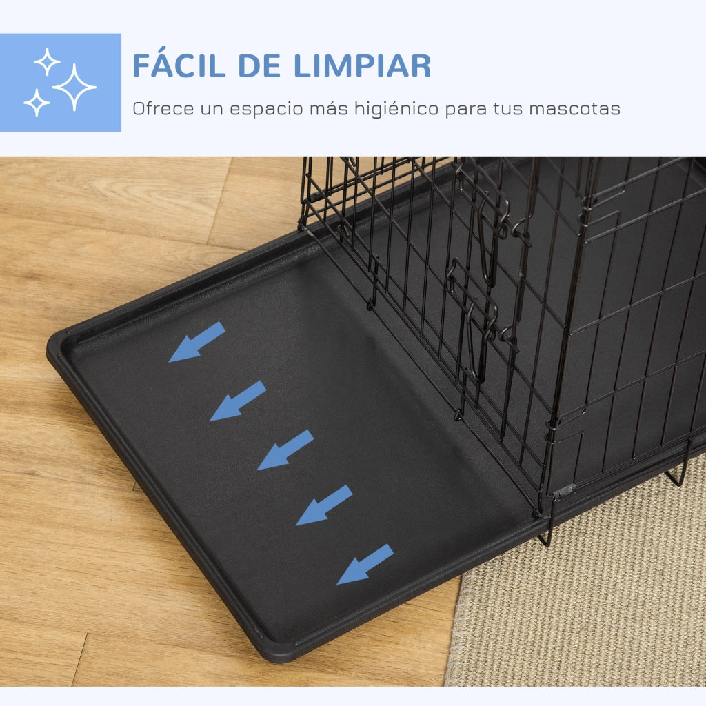 Trasportino per Cani Pieghevole ¨C zephmum ¨C Nero 75x48.5x53 cm