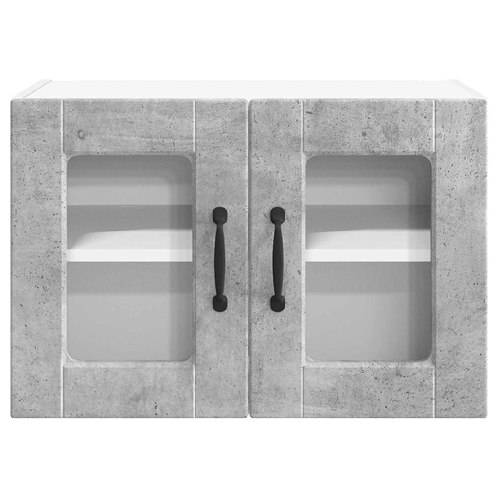 Mobile da cucina con porta 2 pz-Set di 2 Armadio da cucina Grigio cemento 60 x 31 x 40 cm 270992