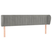 Testiera | Testata ad Orecchio Grigio Chiaro 203x23x78/88 cm in Velluto