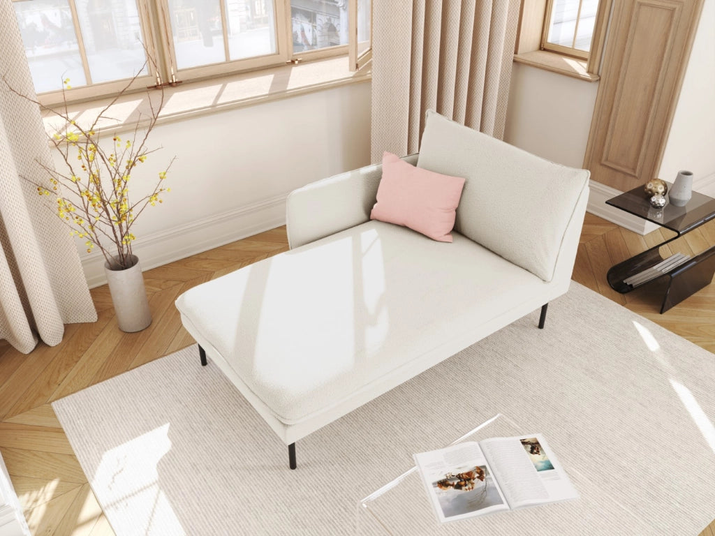 Cosmopolitan Design - Chaise longue sinistra "Vienna" in bouclé beige 