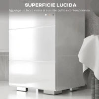 kleankin Colonna Bagno in MDF con Ripiano Aperto, Cassetto e Armadietto Chiuso, 37x32.5x170 cm, Bianco
