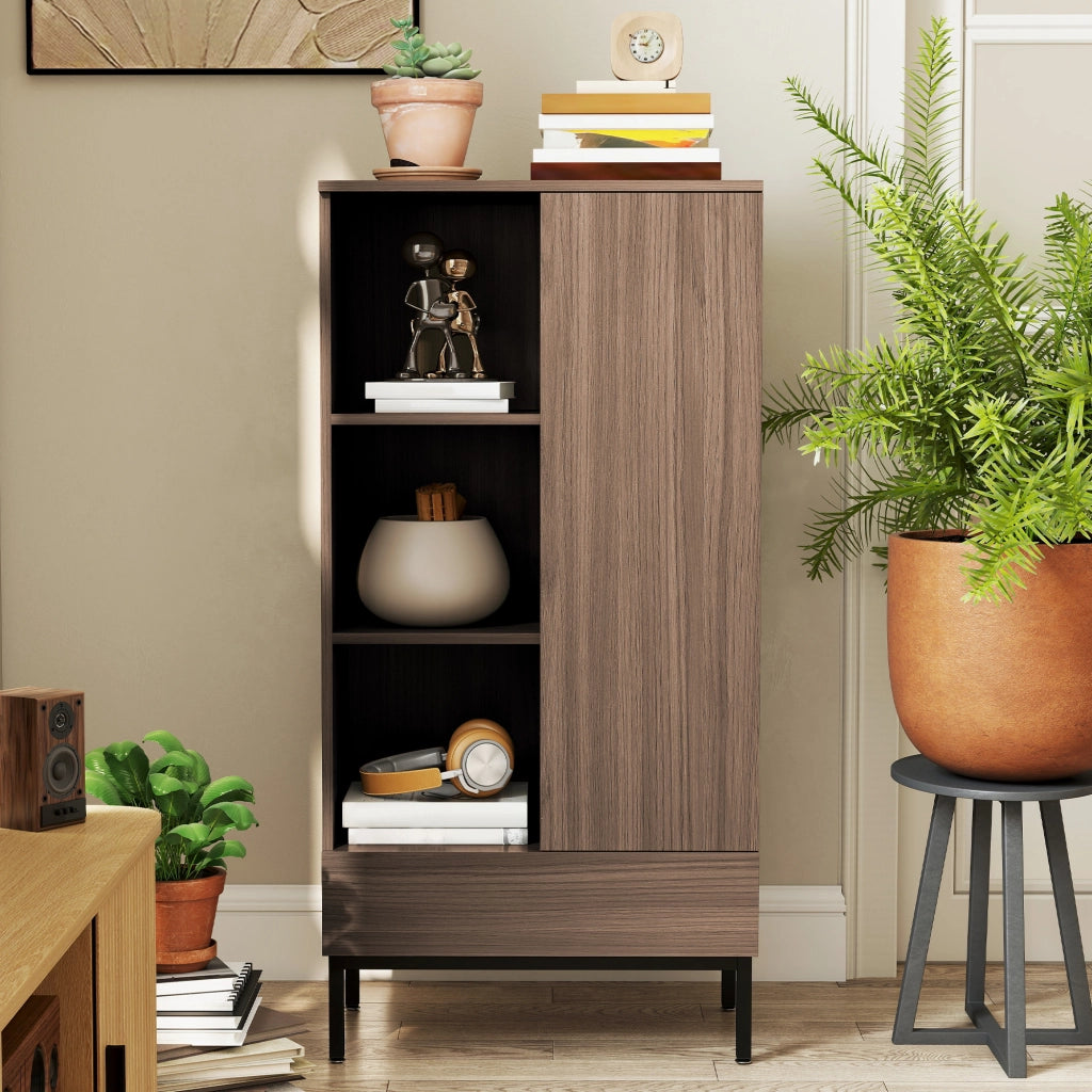 Cassettiera con ante, cassetti e ripiani regolabili ¨C zephmum ¨C Grigio