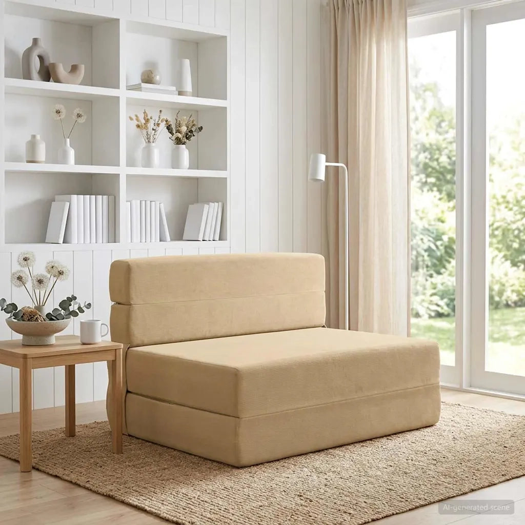 Divano Letto Pieghevole Verde Grigio 70 x 72 x 60 cm Tessuto