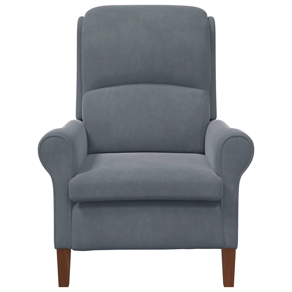 Poltrona-Divano Sedia-Poltroncina Grigio scuro Velluto 832551