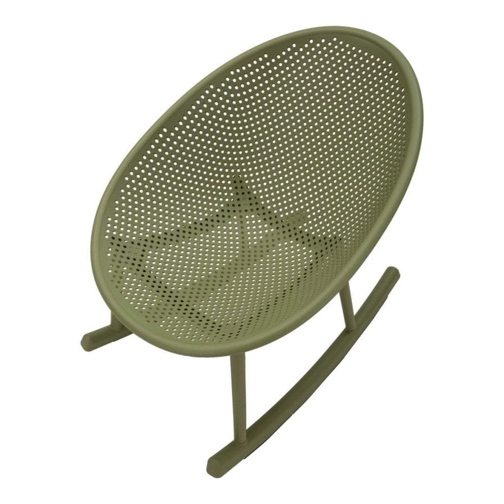 Set di 2 Sedie a Dondolo VKH1087, Verde, Plastica, 66x88x80 cm