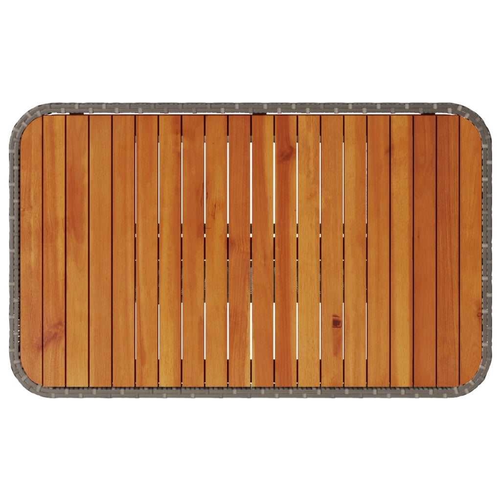 Set da Pranzo da Giardino 3 Pezzi con Cuscini Grigio in Polyrattan e Acacia